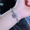 Collar de Rosa con Microincrustaciones de Diamantes Completos de Diseño Nicho de Alta Gama, Estilo Celebridad Cibernética Ins, Imitación de Pulsera de Diamantes Mosan Importados