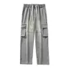 Pantalones de Trabajo Americanos para Hombre Primavera y Otoño Marca de Tendencia Nacional Casual High Street Holgados Estilo Funcional Multibolsillos Pantalones de Pierna Ancha para Hombre