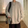Suéter de Moda para Hombre 2024 para Principios de Otoño e Invierno, Tejido Trenzado Holgado, Prendas de Punto para Pareja, Marca de Moda para Mujer, Abrigo de Hombre
