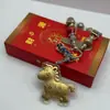 Chaveiro de Ouro, Ouro Puro, Ano do Cavalo, Riqueza Instantânea, Pingente para Bolsa Bucket, Corrente para Celular com Certificado, Presentes no Atacado