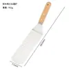 Juego Transfronterizo de Espátulas de Acero Inoxidable para Freír con Mango de Madera, Espátulas Anti-quemaduras para Plancha, Hot Cakes y Herramientas de Barbacoa