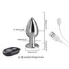Tapón anal con vibración de metal, control remoto, eléctrico, para la espalda, expansión del punto G, masturbación de próstata, masaje, juguete divertido para adultos.