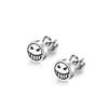 Pendientes de Acero de Titanio con Cara Sonriente de Ace de Huoquan, One Piece Retro Japonés, Pendientes de Clip Personalizados de Moda para Estudiantes Hombres y Mujeres