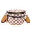 Bolso de hombro a cuadros transfronterizo, bolso de pecho casual y ligero, bolso tipo silla de montar de gran capacidad, bolso cruzado de moda para mujer, hecho a medida