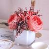 Decoración del hogar estilo ins, ramo artificial para boda, flor artificial, eucalipto, letra hecha a mano, hortensia, rosa