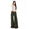 Pantalones de Trabajo Estilo Americano Transfronterizos 2026 con Cintura Elástica y Cordón, Versión Coreana con Múltiples Bolsillos, Pantalones de Trabajo Casuales de Pierna Ancha