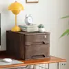 Caja de Almacenamiento de Escritorio Cerradura de Madera Maciza Retro Tipo Cajón Armario de Almacenamiento Dormitorio Oficina Gabinete Utilidad A4 Madera