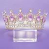 Joyería Junhao Corona Nupcial Tiara de Venta Caliente Europea y Americana Corona Redonda Corona para Concurso de Belleza Joyería Corona para Actuación Fiesta de Bodas