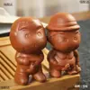Accesorios para Ceremonia del Té Infantil: Juego de Té Cambia de Color con Rociador de Agua, Sapo Dorado de Arcilla Púrpura con Forma de Lichi, Figura de Mascota de Té que Orina