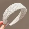 Diadema de Esponja Color Café Otoño Invierno para Mujer Estilo Coreano Uso Diario Versátil Diadema Alta para la Frente para Lavarse la Cara Atadura de Pelo Pinza para el Cabello