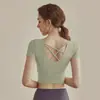 Nueva Camiseta de Yoga Fitness Talla Grande para Mujer con Almohadillas en el Pecho, Manga Corta para Correr Deportes Profesional Secado Rápido Ajustado