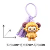 Tallado de sándalo dorado con expresiones incrustadas, llavero con borla de cordero del zodiaco del Año de la Oveja, charm para bolso, adorno de madera