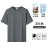 Camiseta de Algodão Puro de Manga Curta de Alta Qualidade 260g para Homens Verão 2026 Novo Estilo Solta Tamanho Grande Gola Redonda Manga Meia Manga Top Puro