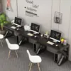 Combinación de Escritorio de Oficina y Mesa de Estudio, Escritorio Doble Moderno Simple de Oficina para Múltiples Personas, Escritorio Simple para Personal, Escritorio de Computadora, Modelo Largo