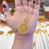Vietnã areia ouro incrustado oito tesouro bússola pingente rotativo cobre banhado a ouro antigo oco bússola diy acessórios atacado