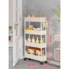 Prateleira de Armazenamento de Chão Atrás da Porta, Carrinho de Sanduíche Móvel, Geladeira, Armário para Espaços Estreitos, Banheiro, Cozinha, Prateleira de Armazenamento para Sala de Estar