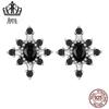 Brincos originais Evelle Sterling Silver s925 Mang Star Black Zircon Cool Gothic Style Brincos requintados SCE1521