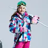 Ropa de Esquí Infantil Kuluoxing Ropa de Esquí para Niños e Niñas Impermeable Cálida Transpirable Exterior Chaqueta Gruesa de Algodón