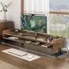 Soporte elevador para monitor de computadora de escritorio para e-sports, estante de escritorio extendido de doble capa con bandeja para teclado