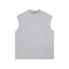 Chaleco de Algodón Negro para Hombre, Verano 230g Estilo Callejero Americano Holgado Deportivo Marca de Tendencia Chaleco sin Mangas de Cuello Alto.