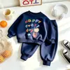 Conjunto de Ropa para Niñas de Primavera y Otoño Estilo Coreano Sudadera de Dibujos Animados y Pantalones Jogger Conjunto de Dos Piezas Nuevo Moda Casual de Principios de Otoño para Niños
