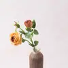 Atmosfera 3 Cabeças Aisha Rosa Flor Artificial Flor de Seda Flor Falsa Plantas Verdes Loja Decoração Casa Flor de Rosa Artificial