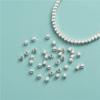 S925 Sterling Silver Cubos de Prata Lisa 3mm Frisado Açúcar DIY Handmade Frisado Pulseira Colar Frisado Acessórios Quebrado Prata