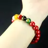 Pulsera de Cinabrio de los Cinco Dioses de la Riqueza Cuentas Rojas Arena Imperial para el Año de Nacimiento Pulsera de Joyería Redonda Atrae-Riqueza Unisex Alto Contenido