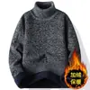 Nuevo suéter de cuello alto para hombre de otoño e invierno, forrado de felpa y engrosado, tejido versátil con cuello de solapa, suéter de talla grande
