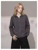 Otoño Invierno Transfronterizo Nuevo Estilo Media Cremallera Versátil Casual Tejido Estilo Perezoso Tejido de Punto Trenzado Manga Larga Suéter Pulóver para Mujer