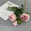 3 rosas artificiales Austin para decoración de escena de boda, flores artificiales para paisajismo, exhibición en centros comerciales, materiales de decoración para arreglos florales