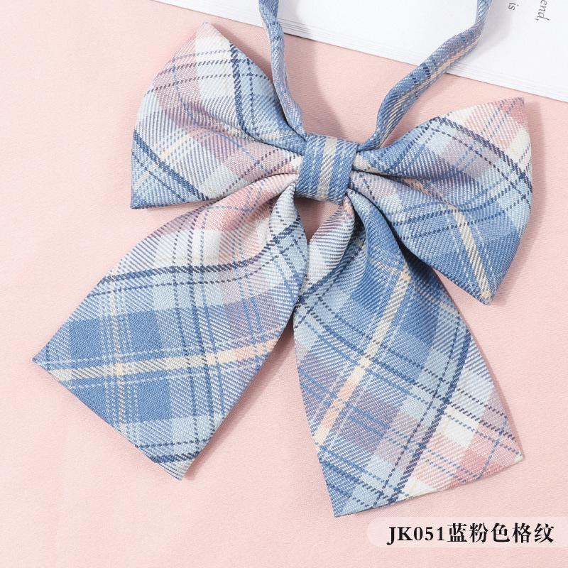 JK051蓝粉色格纹领花.jpg