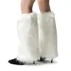 Cobre-pernas de pelúcia imitação de pele de inverno feminino transfronteiriço, Cobre-botas longos e quentes, Cobre-punhos de Natal, Cobre decorativo para cano de bota