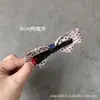 Grampo de Cabelo Rosa de Tecido com Bolinhas Azuis-Marinho Estilo Retro Doce para Adultos Presilha de Rabo de Cavalo Presilha de Mola Presilha Superior