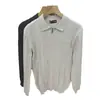 2026 Nuevo Otoño Estilo Británico Ajustado Cuello Solapa Ropa Interior Tejido de Punto Manga Larga Para Hombre Lugar de Trabajo Suéter Sencillo