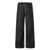 Jeans Originales de Botón de Mezclilla que No se De coloran para Hombre, Marca de Moda Hip-Hop de la Calle, Pantalones Rectos de Color Sólido Holgados, Pantalones Largos de Pierna Ancha