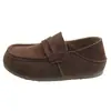 Mocassins Femininos 2026 Outono/Inverno Novo Modelo Camurça Retrô Solado Macio Confortável Bico Redondo Slip-On Casual Sapatos Femininos