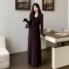 Nuevo Vestido de Maternidad Otoño/Invierno 2026 Estilo Coreano Elegante Estilo Francés Sencillo Ajustado Vestido de Maternidad