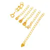 Accesorios para bricolaje de la tienda Puzuo Gold: Bolsa de la Suerte con Forma de Corazón Chapada en Oro, Cadena de Cola de Calabaza, Cadena de Extensión, Cierre de Resorte, Cierre de Extremo