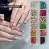 Nuevas Decoraciones para Uñas Mini Gravel de 12 Compartimentos, Minerales Coloridos Irregulares Mixtos, Gemas para Decoración de Uñas DIY