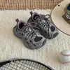 XSHX Paris Indústria Pesada|Tênis da Moda Estilo Pai para Crianças 26 Outono Novo Modelo Esportivo Amortecimento Leve Respirável Tênis de Corrida para Meninos e Meninas