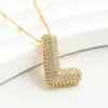 Colar com pingente de letra bolha transfronteiriço latão europeu e americano colar com letra bolha temperamento moda 26 colares de letra inglesa