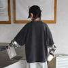 Camiseta de Manga Larga para Niño Estilo Primavera y Otoño para Niños Mayores, Top Elegante de Street Dance de Dos Piezas Falsas, Conjunto Holgado de Otoño Camiseta Moderna para Niños