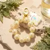 Llavero Colgante de Princesa Sirena de Moda con Cuentas Oso para Funda de Auriculares Cadena Colgante Adorno para Bolso de Niña