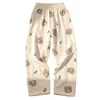 Pantalones de pijama para mujer, nuevo estilo primavera/otoño 2026, pantalones largos casuales holgados, pantalones para caminar, estampado de dibujos animados, ajuste cómodo, talla grande, se pueden usar afuera, ropa de estar