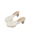 Sandalias de tacón de cristal de tacón alto para mujer para uso en exteriores en verano, nuevas sandalias transparentes impermeables con plataforma y tacón grueso