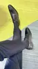 Medias de Seda Formales a Rayas Espejo, Calcetines Formales de Hombre de Media Pantorrilla con Brillo de Espejo, Calcetines Formales de Hombre a Rayas con Brillo de Espejo