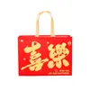 Bolsa de Regalo de Año Nuevo 2025 Bolsa del Día de Año Nuevo Tela No Tejida Roja Temática de Serpiente Bolsa Tote para Regalo