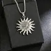Colar de Sol Redondo Retro Transfronteiriço Europeu e Americano Estilo Punk Olho de Hórus Personalizado Tendência Versátil Acessórios de Joias