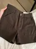 Shorts Jeans Cor Café Doce Americano Feminino Verão 2026 Novo Solto Emagrecedor Calça Cargo Quatro Pontos Perna Larga Hot Pants